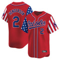 Odoa B.Orioles #2 Gunnar Henderson Player Red Independence Day Vapor Premier Limited Home Game Stitched Jerseys