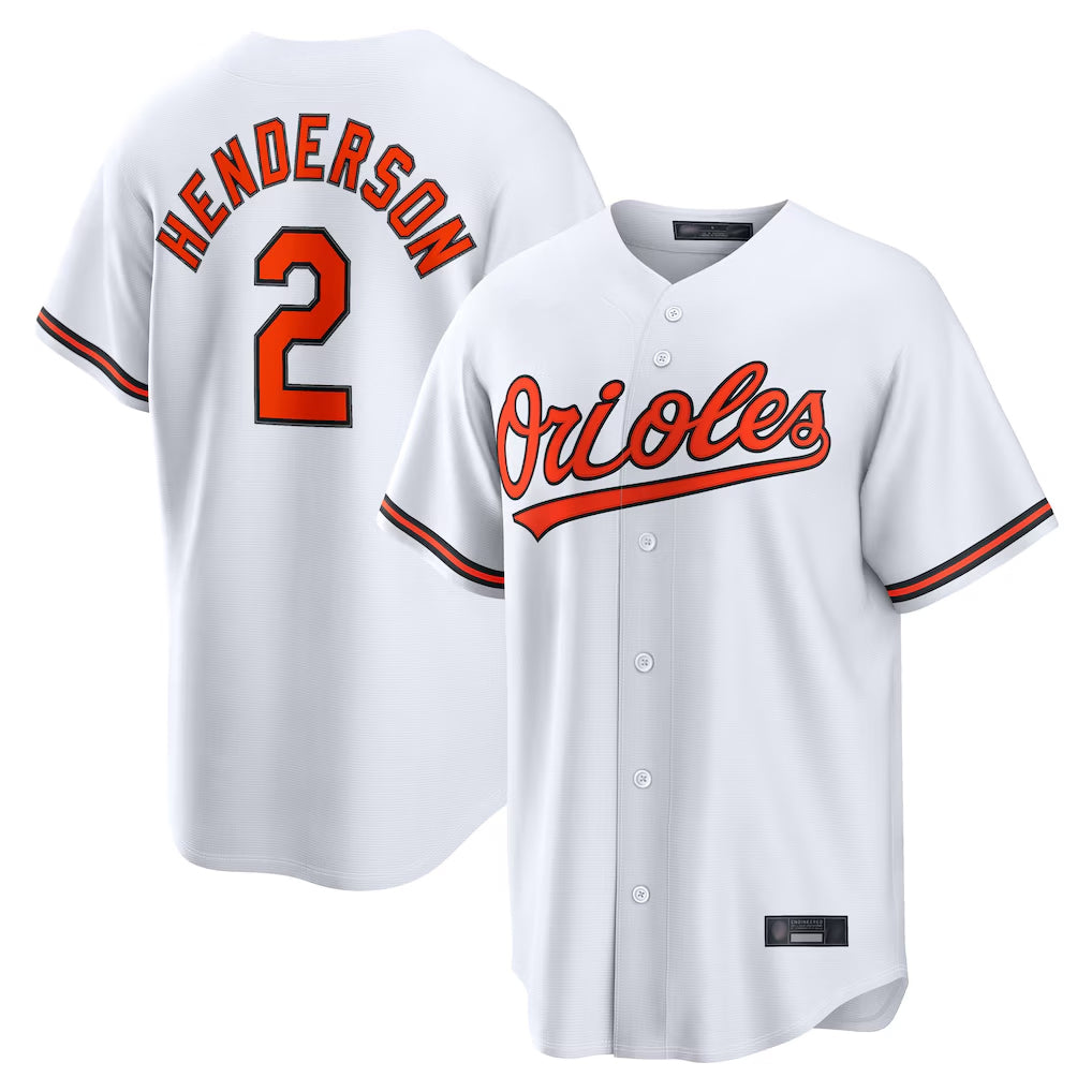 Odoa B.Orioles #2 Gunnar Henderson Player White Home Game Stitched Jerseys