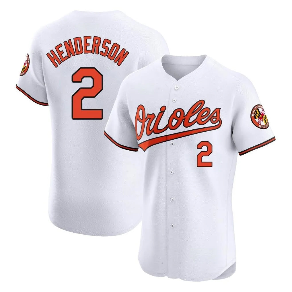 Odoa B.Orioles #2 Gunnar Henderson Player White Limited Elite Home Game Stitched Jerseys