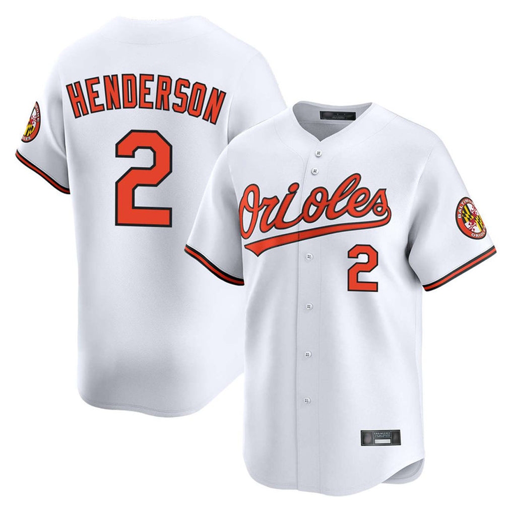 Odoa B.Orioles #2 Gunnar Henderson Player White Limited Home Game Stitched Jerseys