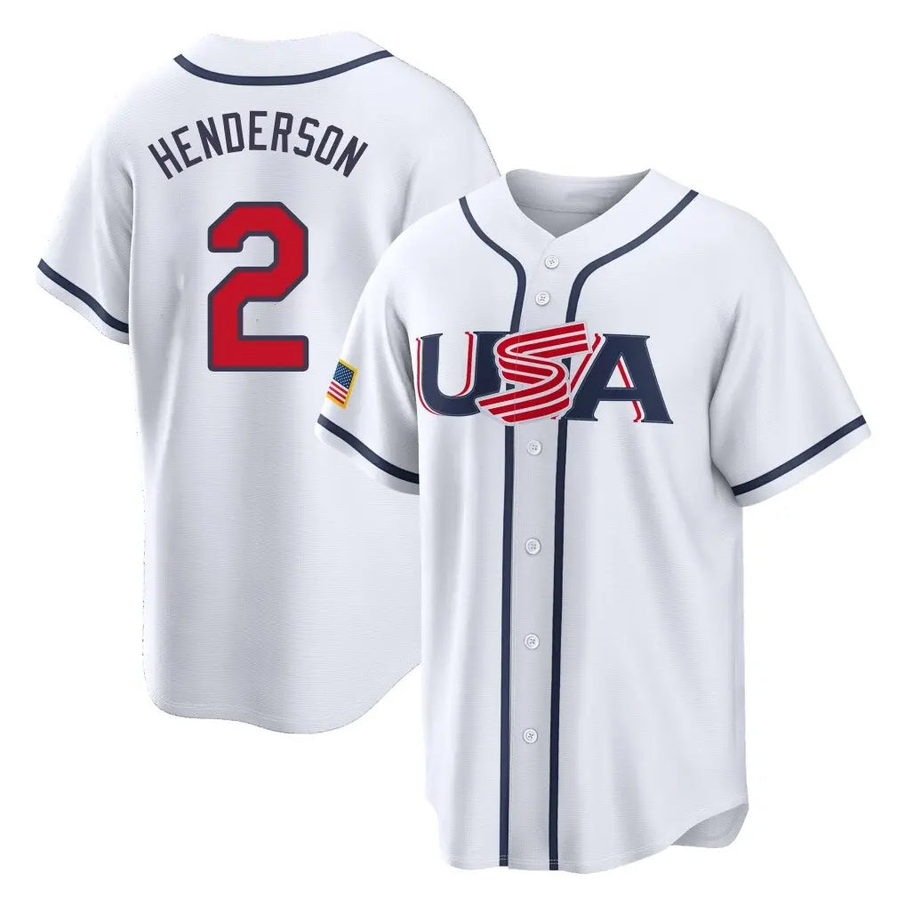 Odoa B.Orioles #2 Gunnar Henderson Player White USA 2026 World Classic Home Game Stitched Jerseys