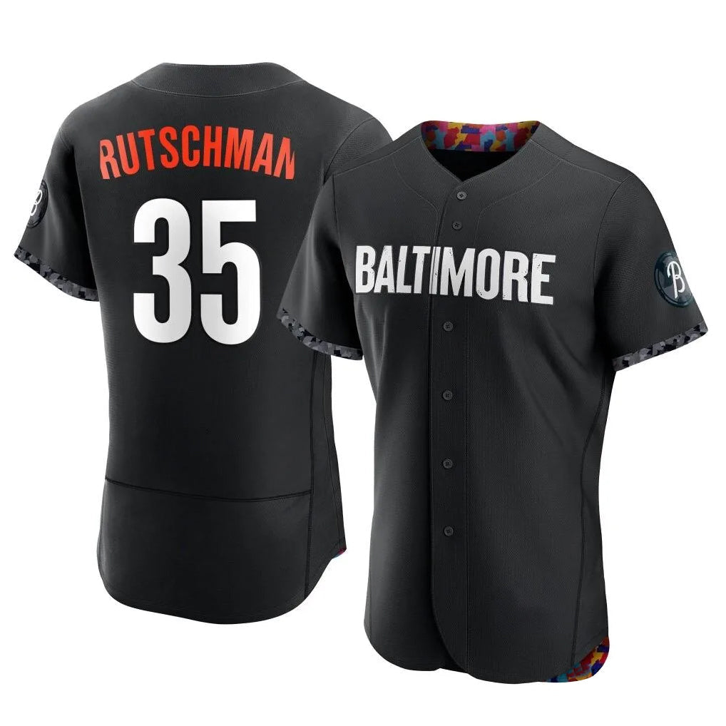 Odoa B.Orioles #35 Adley Rutschman Player Black City Connect Limited Elite Home Game Stitched Jerseys