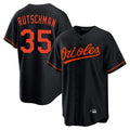 Odoa B.Orioles #35 Adley Rutschman Player Black Home Game Stitched Jerseys