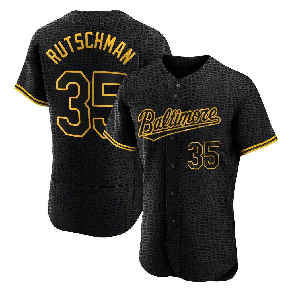 Odoa B.Orioles #35 Adley Rutschman Player Black Snake Skin City Limited Elite Home Stitched Jerseys