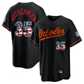 Odoa B.Orioles #35 Adley Rutschman Player Black USA 250 Fourth of July Home Game Stitched Jerseys