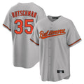 Odoa B.Orioles #35 Adley Rutschman Player Gray Home Game Stitched Jerseys