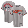 Odoa B.Orioles #35 Adley Rutschman Player Gray Home Game Stitched Jerseys