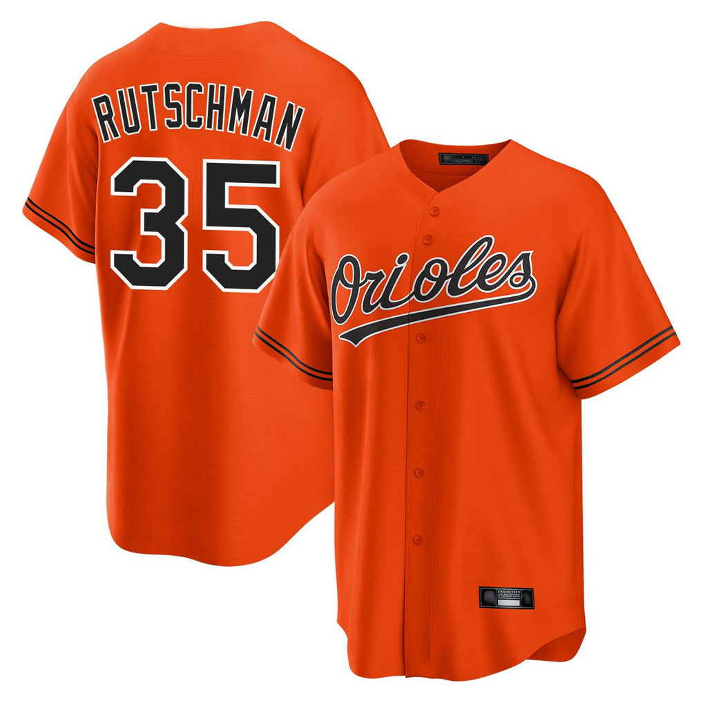 Odoa B.Orioles #35 Adley Rutschman Player Orange Home Game Stitched Jerseys