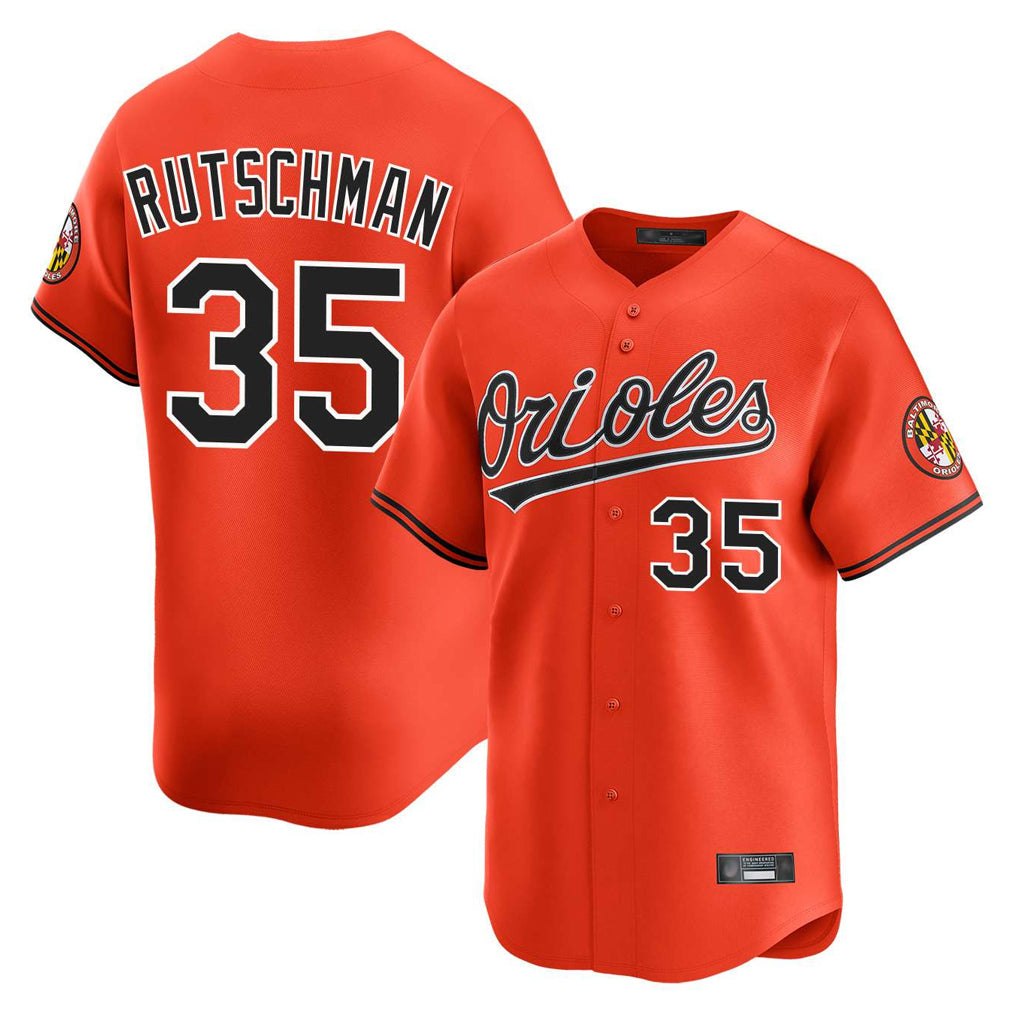 Odoa B.Orioles #35 Adley Rutschman Orange Limited Home Game Stitched Jerseys