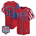 Odoa B.Orioles #35 Adley Rutschman Player Red USA 250 Independence Day Vapor Premier Limited Home Game Stitched Jerseys