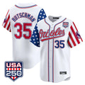 Odoa B.Orioles #35 Adley Rutschman White USA 250 Independence Day Vapor Premier Home Game Stitched Jerseys