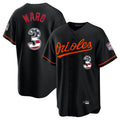 Odoa B.Orioles #3 Taylor Ward Player Black USA 250 Fourth of July Home Game Stitched Jerseys