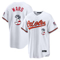 Odoa B.Orioles #3 Taylor Ward Player White USA 250 Fourth of July Home Game Stitched Jerseys