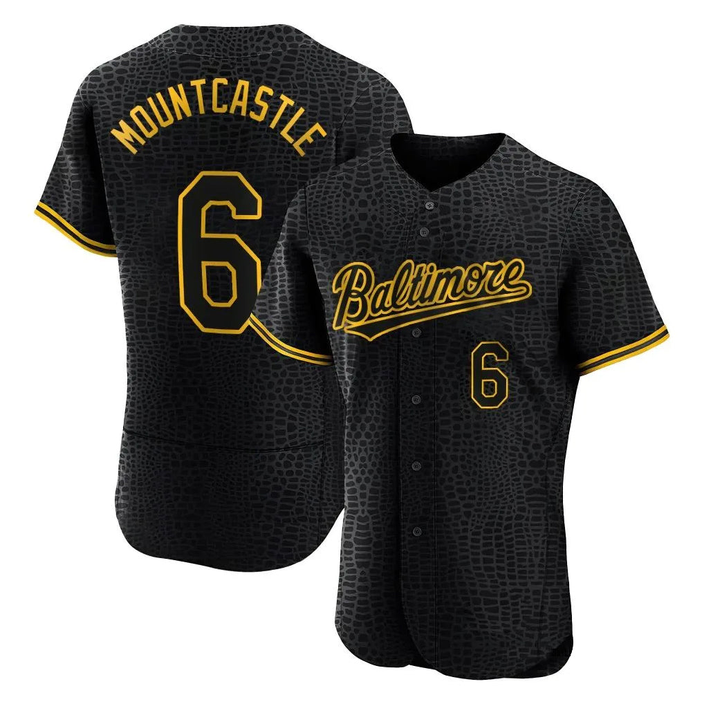 Odoa B.Orioles #6 Ryan Mountcastle Player Black Snake Skin City Limited Elite Home Stitched Jerseys