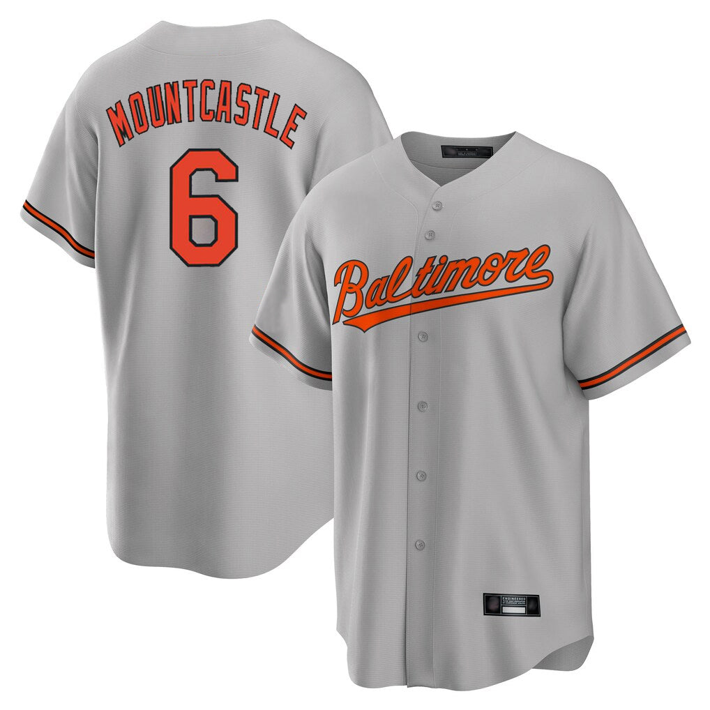 Odoa B.Orioles #6 Ryan Mountcastle Player Gray Home Game Stitched Jerseys
