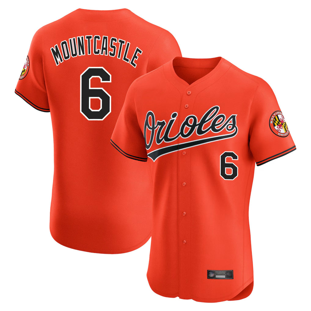 Odoa B.Orioles #6 Ryan Mountcastle Player Orange Limited Elite Home Game Stitched Jerseys