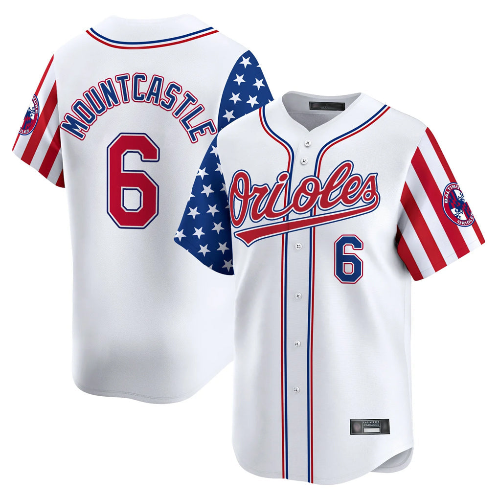 Odoa B.Orioles #6 Ryan Mountcastle Player White Independence Day Vapor Premier Home Game Stitched Jerseys