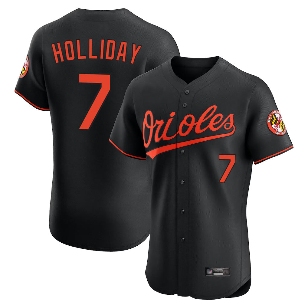 Odoa B.Orioles #7 Jackson Holliday Player Black Limited Elite Home Game Stitched Jerseys