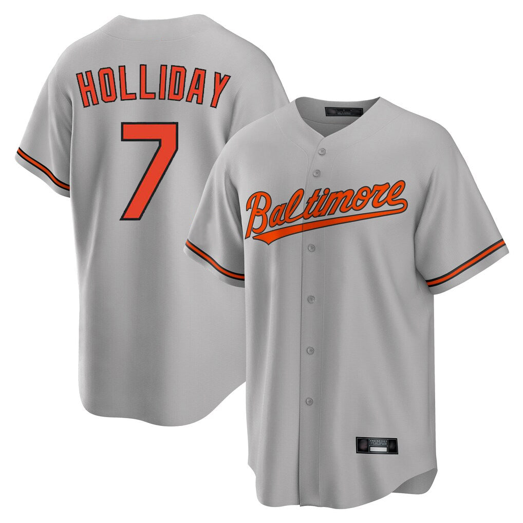 Odoa B.Orioles #7 Jackson Holliday Player Gray Home Game Stitched Jerseys