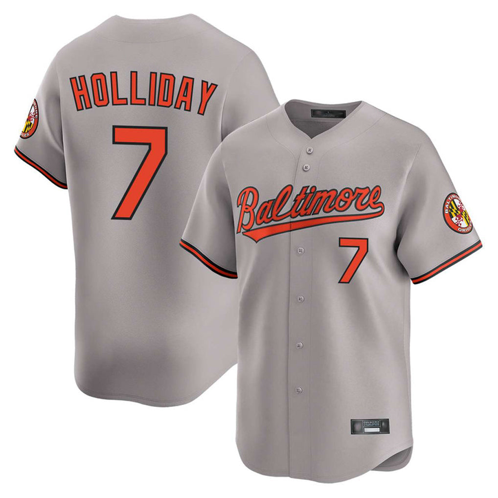 Odoa B.Orioles #7 Jackson Holliday Player Gray Limited Home Game Stitched Jerseys