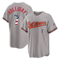 Odoa B.Orioles #7 Jackson Holliday Player Gray USA 250 Fourth of July Home Game Stitched Jerseys