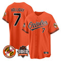 Odoa B.Orioles #7 Jackson Holliday Player Orange 30th Anniversary of 2131 Home Game Stitched Jerseys
