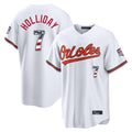 Odoa B.Orioles #7 Jackson Holliday Player White USA 250 Fourth of July Home Game Stitched Jerseys