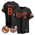 Odoa B.Orioles #8 Cal Ripken Player Black 30th Anniversary of 2131 Home Game Stitched Jerseys