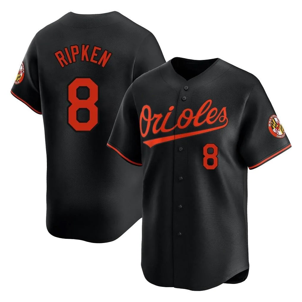 Odoa B.Orioles #8 Cal Ripken Player Black Limited Home Game Stitched Jerseys