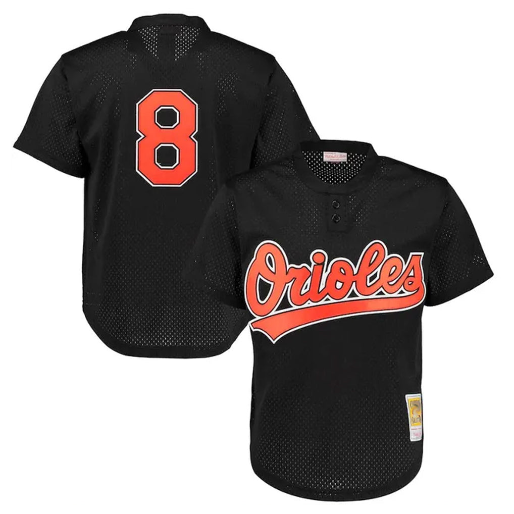 Odoa B.Orioles #8 Cal Ripken Player Black Mitchell & Ness 1997 Cooperstown Mesh Game Stitched Jerseys