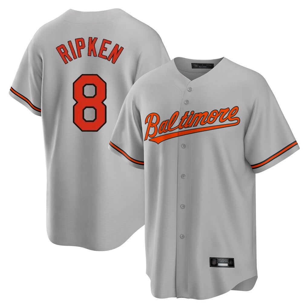 Odoa B.Orioles #8 Cal Ripken Player Gray Home Game Stitched Jerseys
