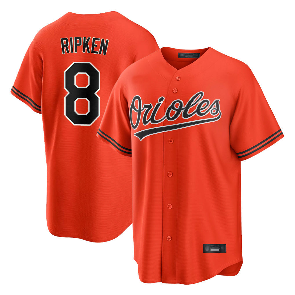 Odoa B.Orioles #8 Cal Ripken Player Orange Home Game Stitched Jerseys