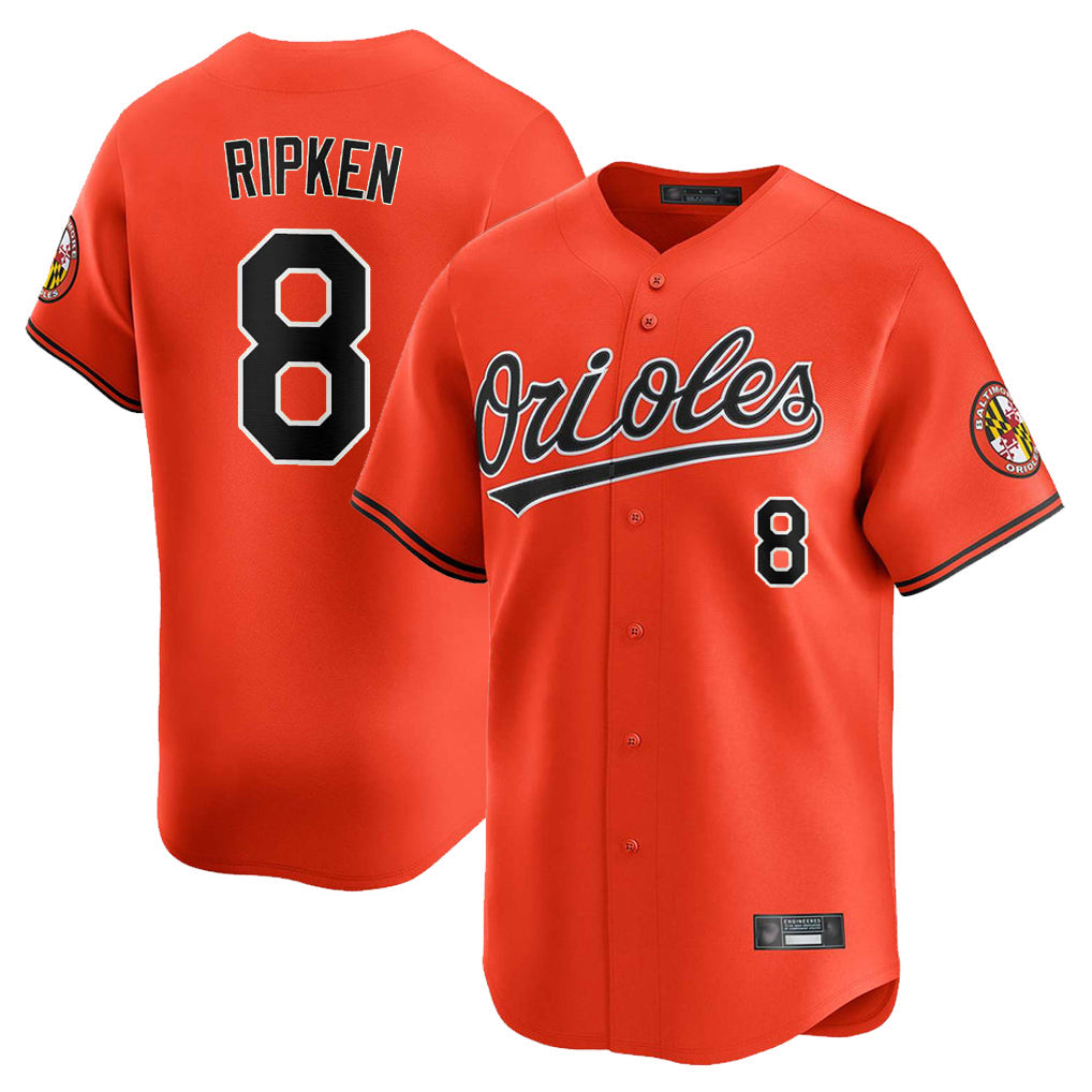 Odoa B.Orioles #8 Cal Ripken Player Orange Limited Home Game Stitched Jerseys