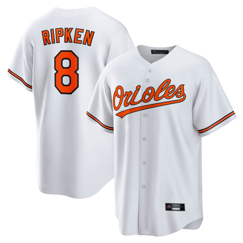 Odoa B.Orioles #8 Cal Ripken Player White Home Game Stitched Jerseys