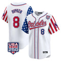 Odoa B.Orioles #8 Cal Ripken Player White USA 250 Independence Day Vapor Premier Home Game Stitched Jerseys