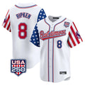Odoa B.Orioles #8 Cal Ripken Player White USA 250 Independence Day Vapor Premier Limited Home Game Stitched Jerseys