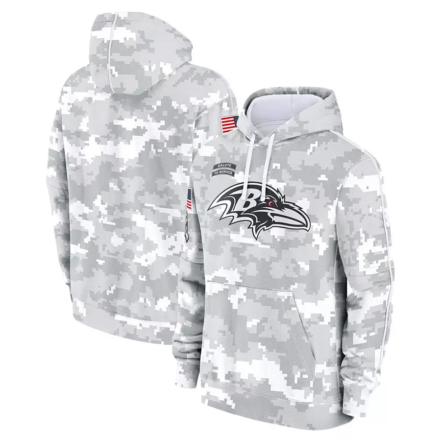 Odoa B.Ravens Player Military Hoodie Arctic Camo Salute To Service Stitched Jerseys
