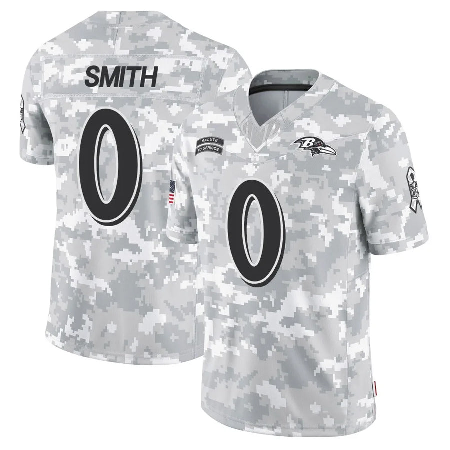 Odoa B.Ravens #0 Roquan Smith Player Arctic Camo Salute to Service Limited Stitched Jerseys