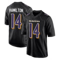 Odoa B.Ravens #14 Kyle Hamilton Player Black Carbon Fashion Game Home Stitched Jerseys