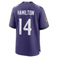 Odoa B.Ravens #14 Kyle Hamilton Player Purple Home Game Stitched Jerseys