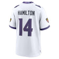Odoa B.Ravens #14 Kyle Hamilton Player White Home Game Stitched Jerseys