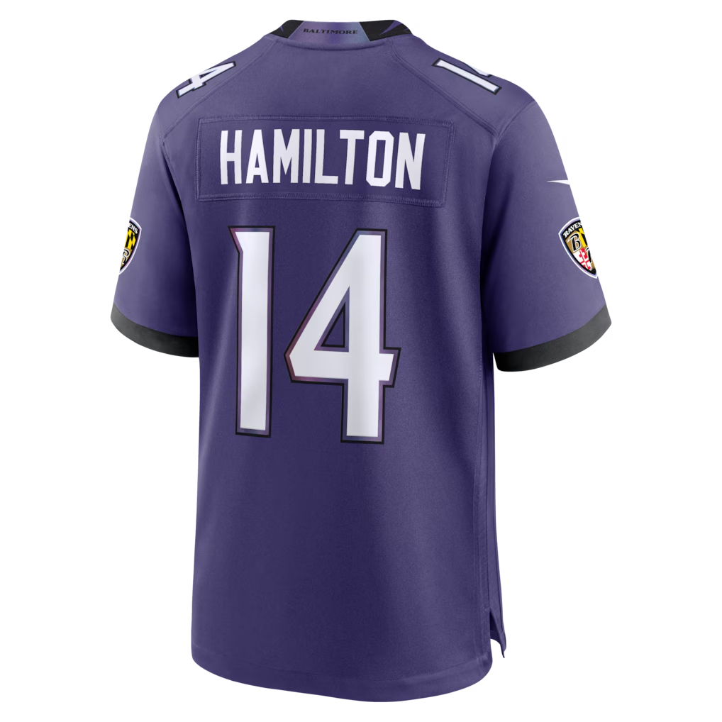 Odoa B.Ravens #14 Kyle Hamilton Purple Team Game Stitched Jerseys