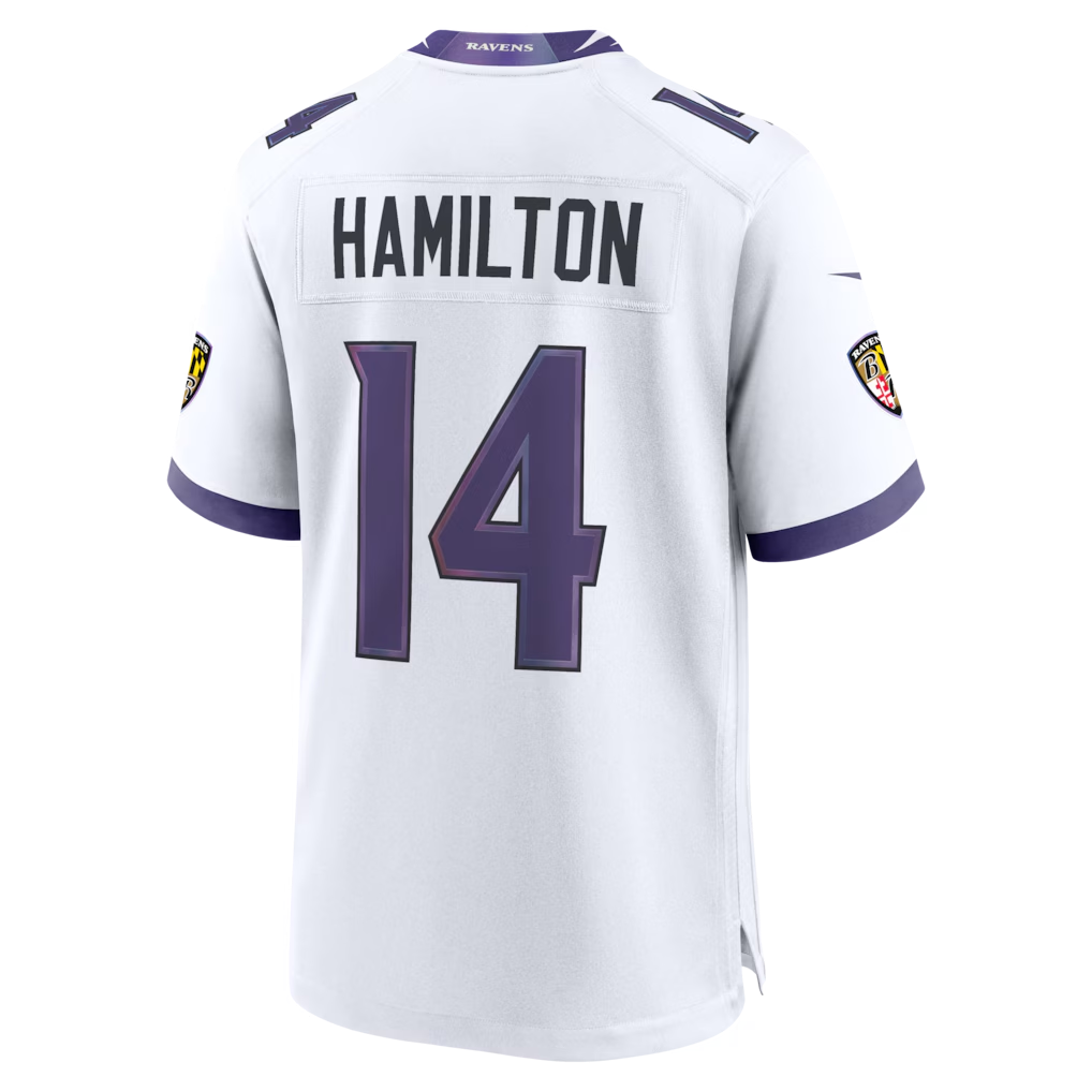 Odoa B.Ravens #14 Ravens Kyle Hamilton White Game Stitched Jerseys