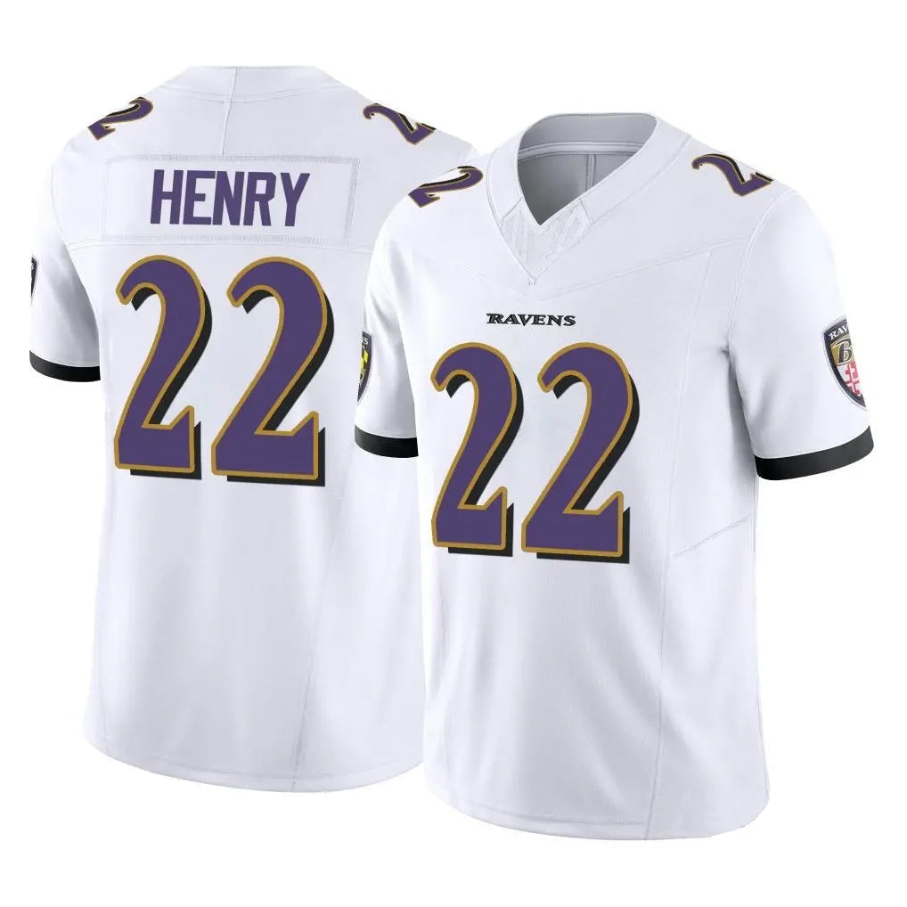 Odoa B.Ravens #22 Derrick Henry Player White Limited Home Game Stitched Jerseys