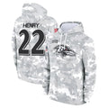 Odoa B.Ravens #22 Derrick Henry Player Military Hoodie Arctic Camo Salute To Service Stitched Jerseys