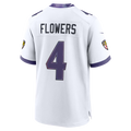 Odoa B.Ravens #4 Zay Flowers White Game Stitched Jerseys