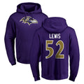 Odoa B.Ravens #52 Ray Lewis Player Purple Salute to Service Pullover Hoodie Stitched Jerseys