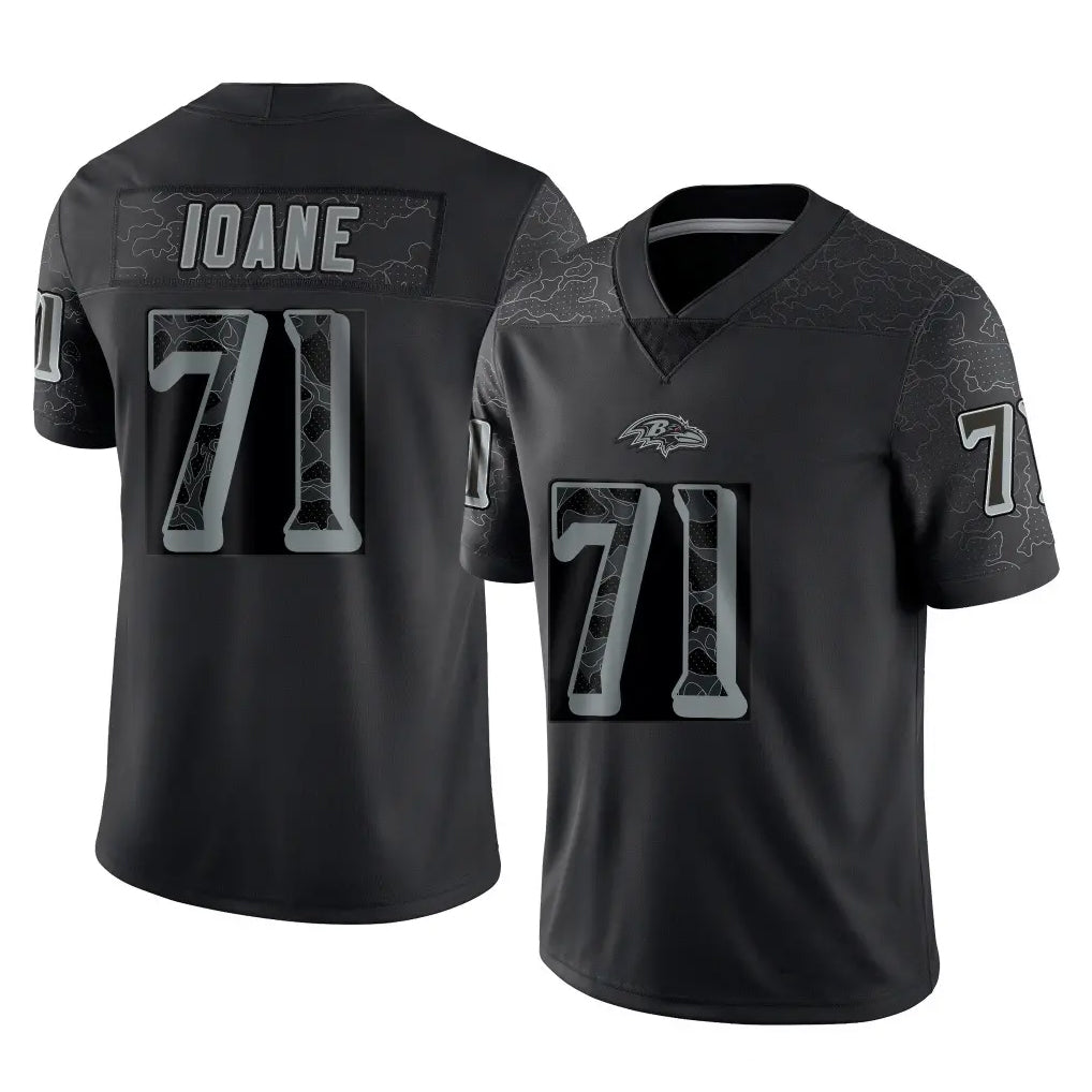 Odoa B.Ravens #71 Olaivavega Ioane Player Black RFLCTV Limited Stitched Jerseys