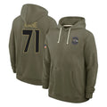 Odoa B.Ravens #71 Olaivavega Ioane Player Olive Salute to Service Hoodie Stitched Jerseys