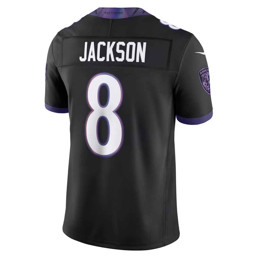 Odoa B.Ravens #8 Lamar Jackson Black Alternate Alternate Vapor F.U.S.E. Stitched Limited Jerseys